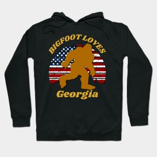 Bigfoot loves America and Georgia too Hoodie